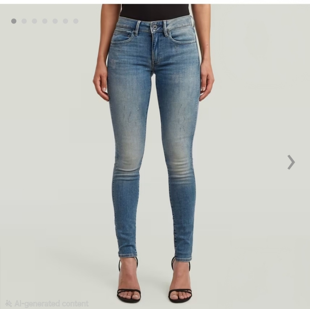 NWT G-STAR RAW Midge Zip Skinny Womens Jean Sz 26 Light Vintage Aged Destroyed